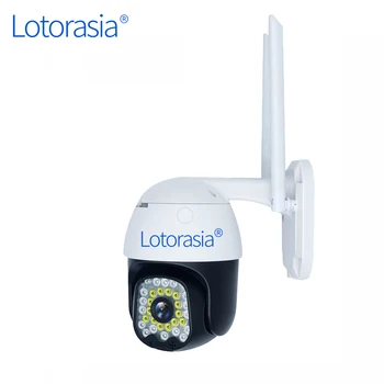 Lotorasia Двупосочна аудио 1080P 4G/Wifi Камера за видеонаблюдение Външна Куполна Безжична IP камера за видеонаблюдение, светеща в нощта