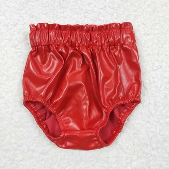 Детски Панталони от червена кожа за малки момичета, панталони Bummie, летен бутик детски дрехи Newbron на едро