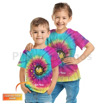 Детски ризи с шарени семки, омбре по поръчка, 3D Детска тениска, потник, тениска за момчета и момичета, дрехи за cosplay